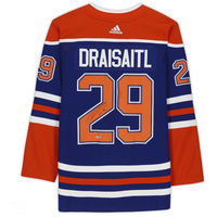 LEON DRAISAITL Autographed Edmonton Oilers Authentic Royal Alt. Jersey FANATICS