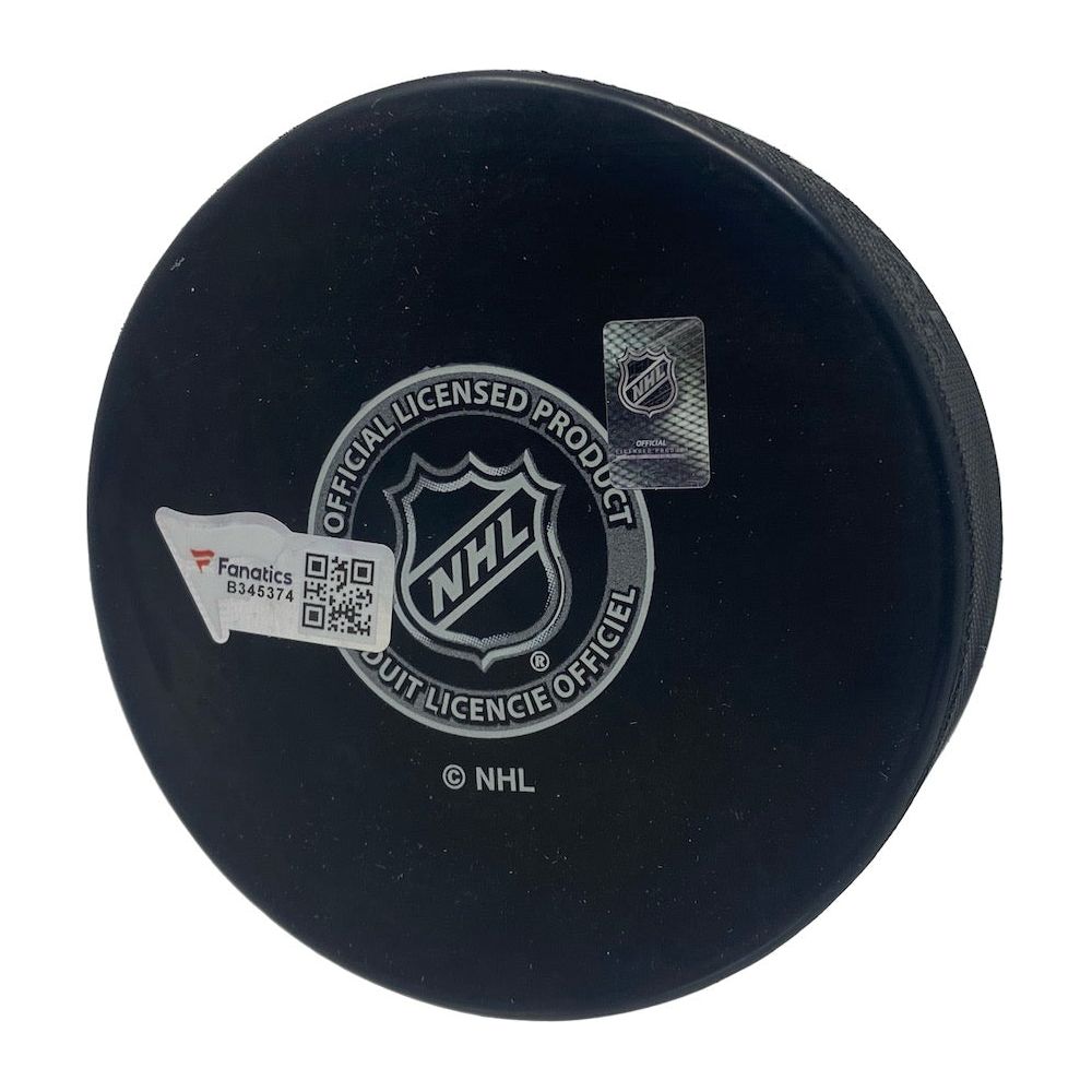 LEON DRAISAITL Autographed Edmonton Oilers "NHL Debut 10-9-14" Edmonton Oilers Puck FANATICS