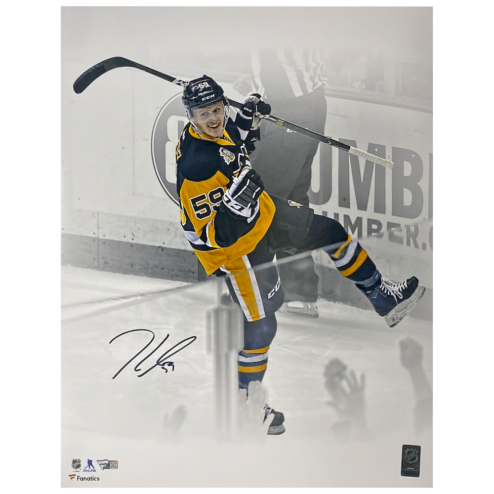 JAKE GUENTZEL Autographed Penguins Goal Celebration 16" x 20" Photo FANATICS