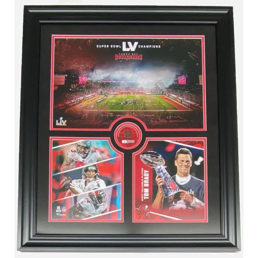 TAMPA BAY BUCCANEERS Super Bowl LV Champs 20 x 24 GU Football Collage LE 12/500