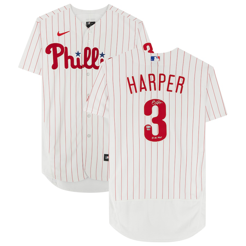 BRYCE HARPER Autographed and inscribed "21 NL MVP" Philadelphia Phillies Authentic Jersey FANATICS