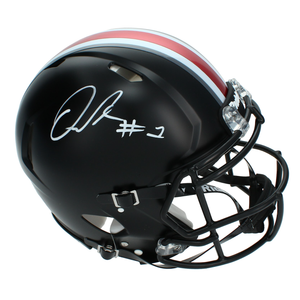 Quinshon Judkins Autographed Ohio State Buckeyes Black Alternate Speed Authentic Helmet Beckett