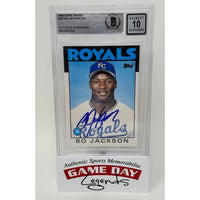 Bo Jackson Kansas City Royals Autographed 1986 Topps Baseball #50T Royals RC Trading Card BGS 10