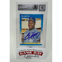 Bo Jackson Kansas City Royals Autographed 1987 Fleer Baseball #369 Royals RC Trading Card BAS 10