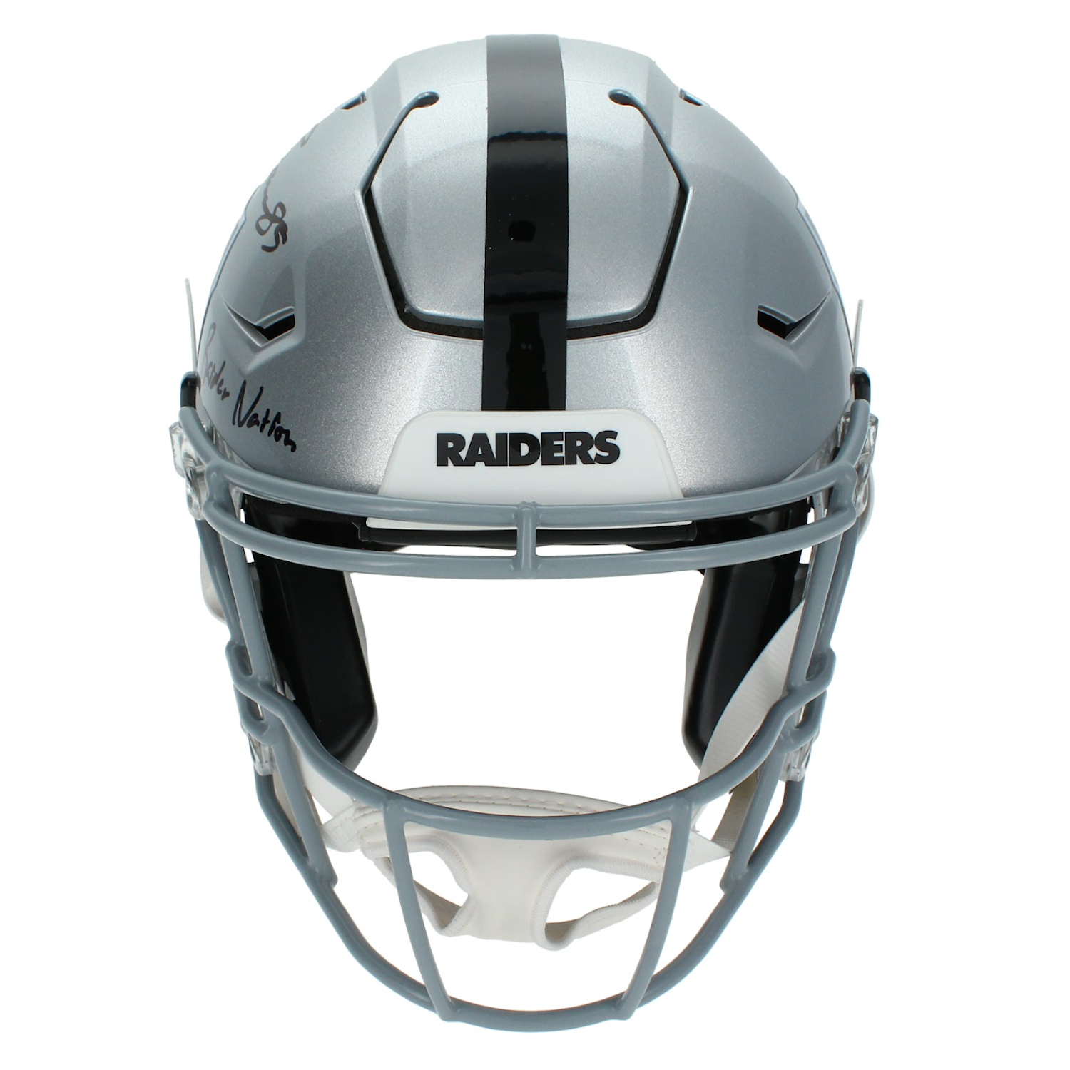 Brock Bowers Autographed "Raider Nation" Las Vegas Raiders Speedflex Authentic Helmet Beckett