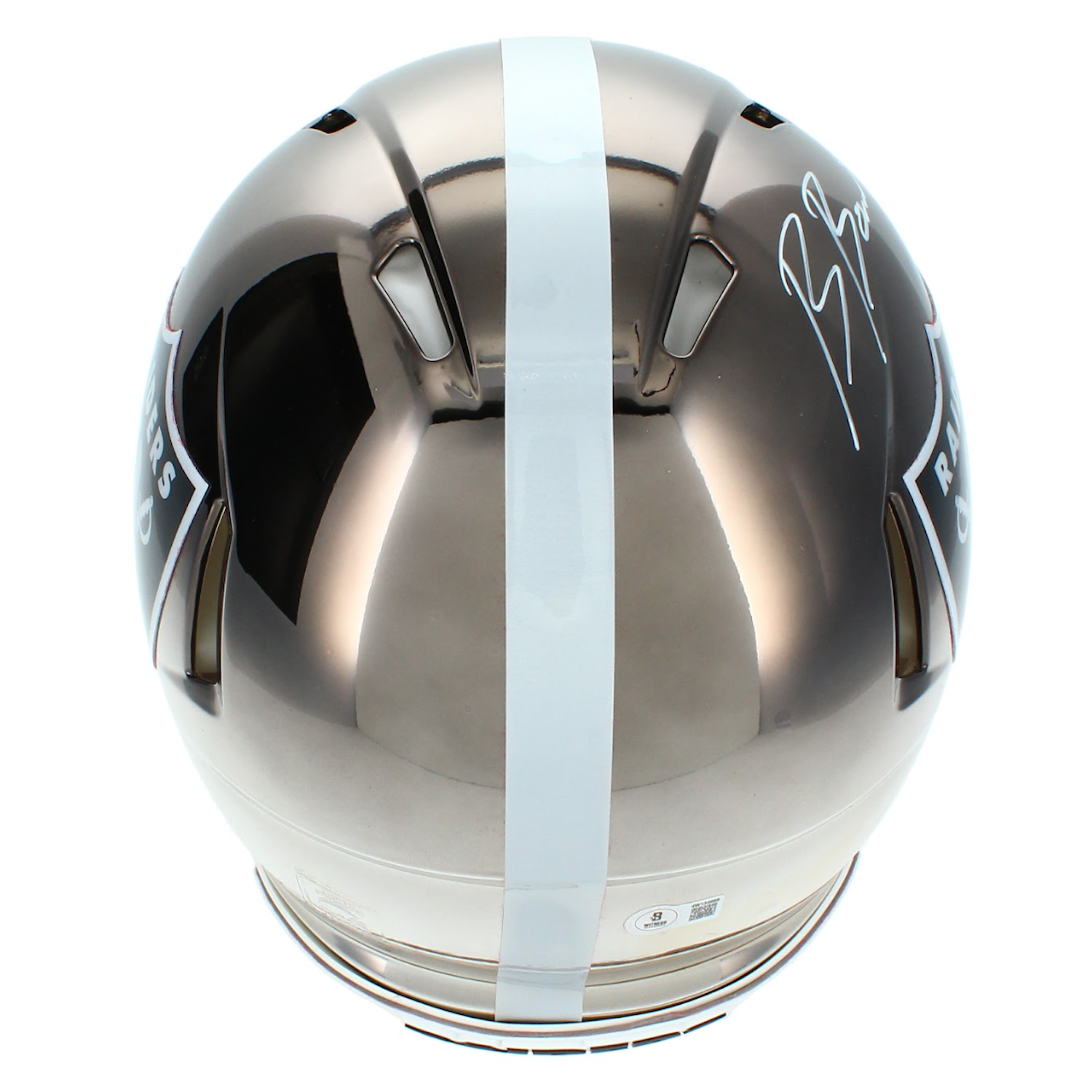 Brock Bowers Autographed Las Vegas Raiders Spectra Chrome Custom Speed Authentic Helmet with visor & 3D Bumpers Beckett
