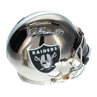 Brock Bowers Autographed Las Vegas Raiders Spectra Chrome Custom Speed Authentic Helmet with visor & 3D Bumpers Beckett