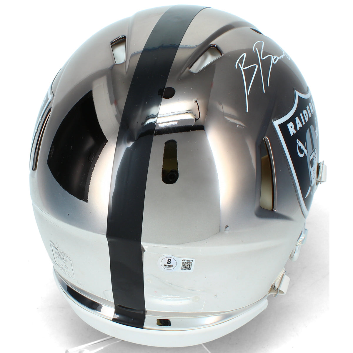 Brock Bowers Autographed Las Vegas Raiders Custom Spectra Chrome Speed Authentic Helmet Beckett