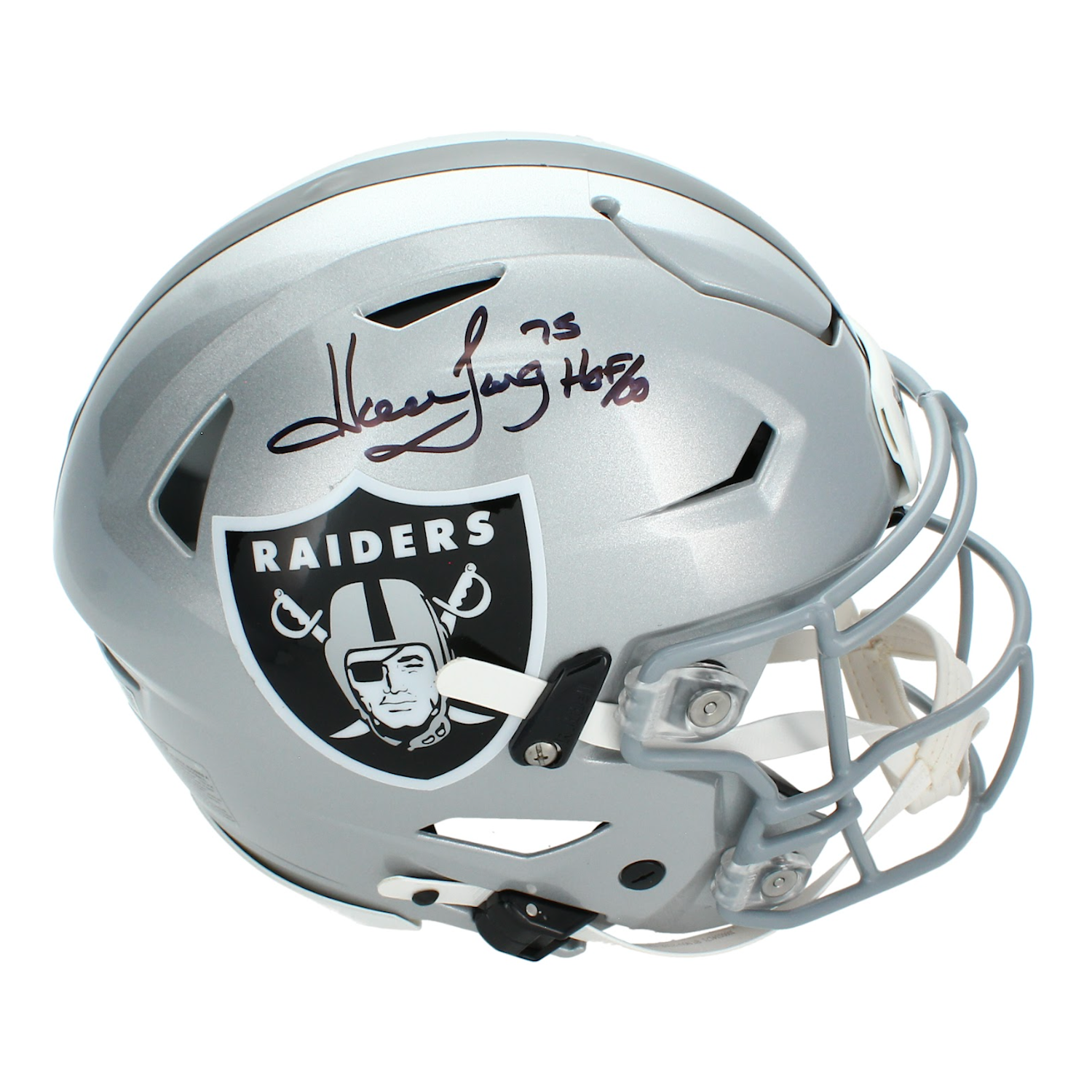 Howie Long Autographed & Inscribed "HOF 00" Raiders Speedflex Authentic Helmet Beckett
