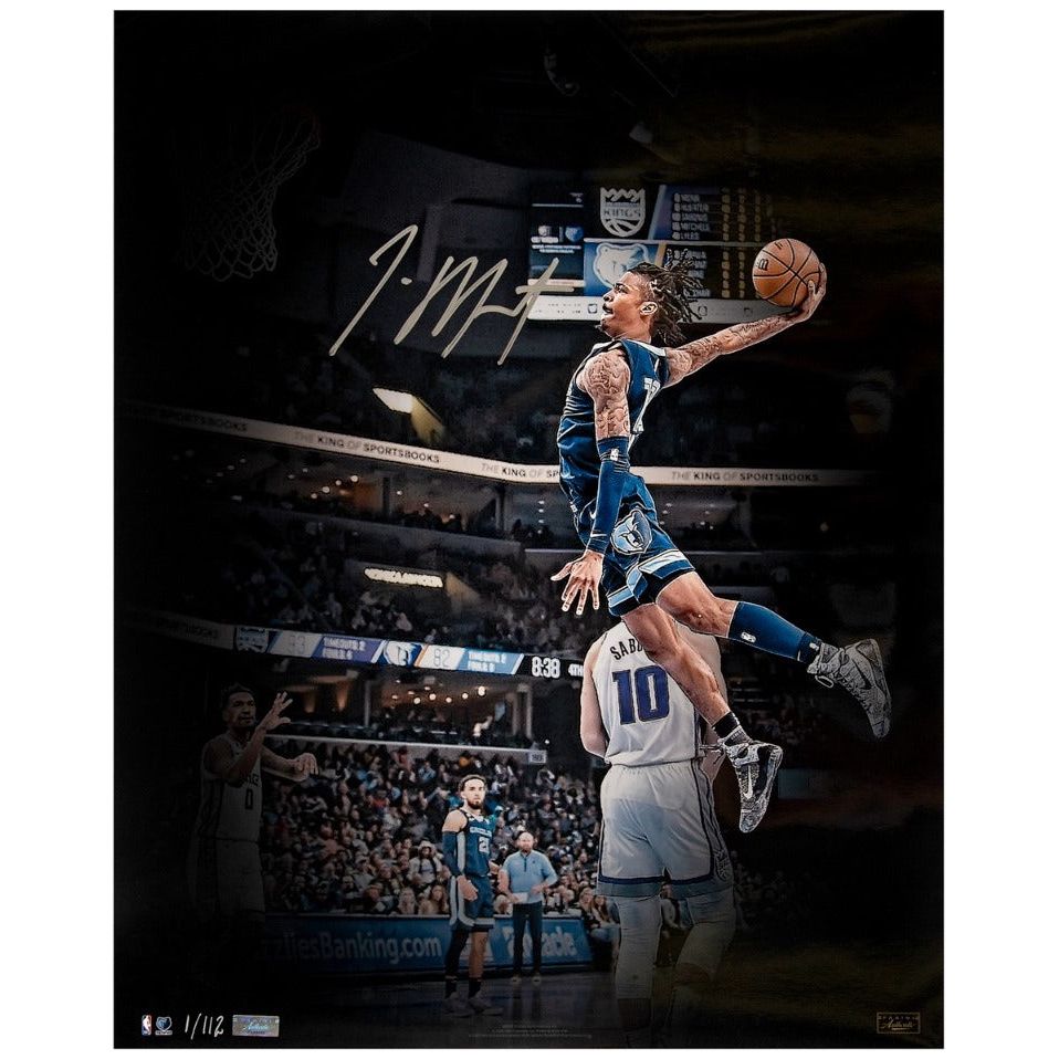 JA MORANT Autographed Grizzlies "Flight" 16" x 20" Photograph PANINI LE 112