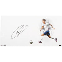 CHRISTIAN PULISIC Autographed "USA" White Out 14" x 28" Photograph PANINI LE 110