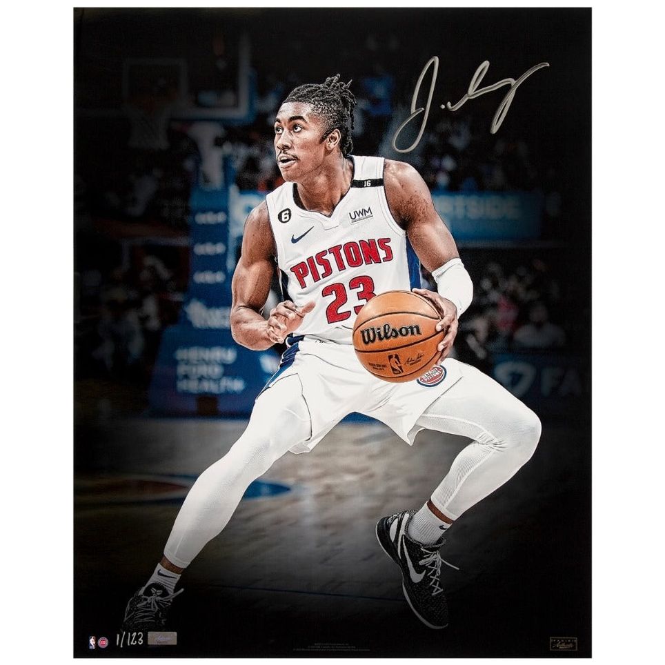 JADEN IVEY Autographed Pistons "Step Back" 16" x 20" Photograph PANINI LE 123
