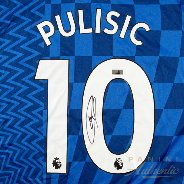 CHRISTIAN PULISIC Autographed 2021-22 Chelsea FC #10 Home Jersey PANINI