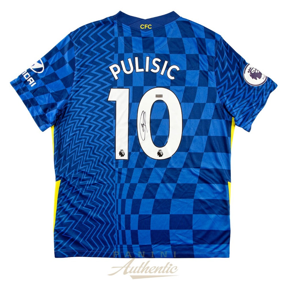 CHRISTIAN PULISIC Autographed 2021-22 Chelsea FC #10 Home Jersey PANINI