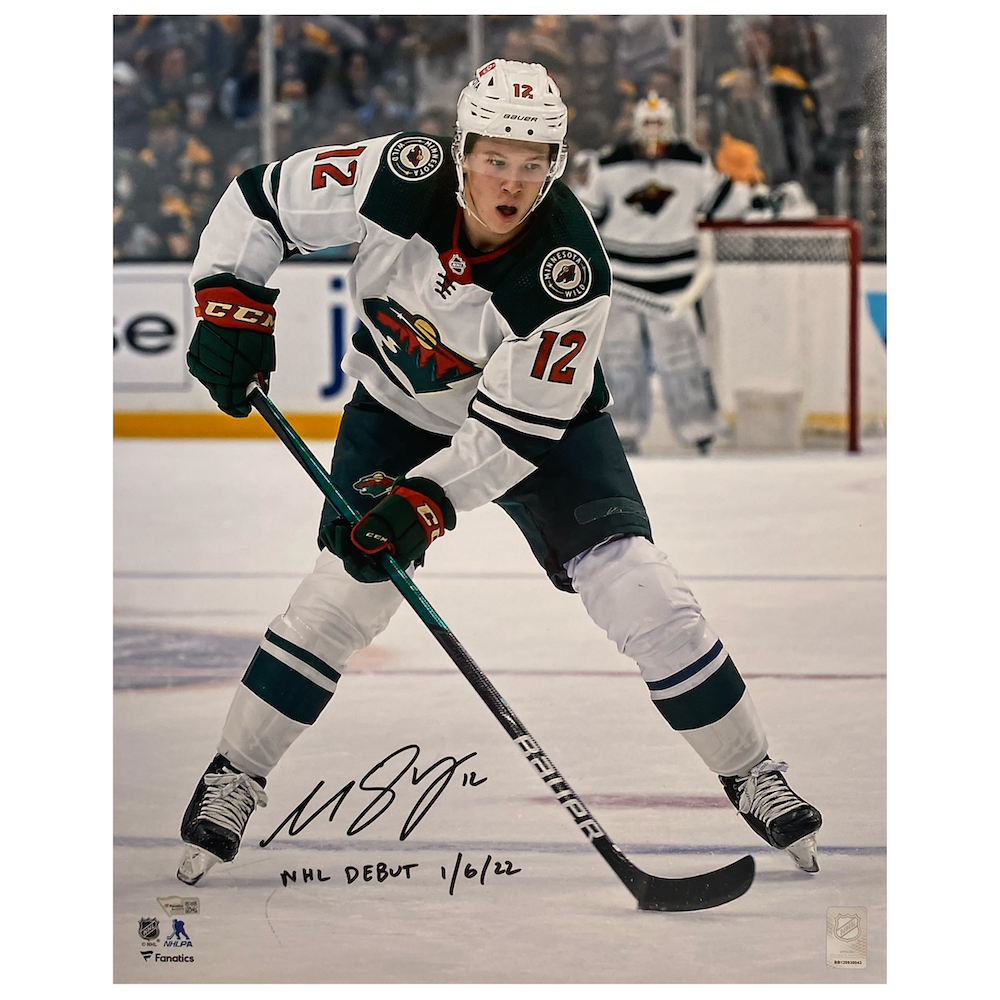 MATTHEW BOLDY Autographed "NHL Debut 1/6/22" Minnesota Wild 16" x 20" Photograph FANATICS