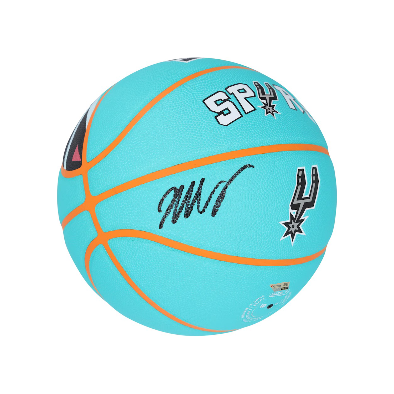 Victor Wembanyama Autographed San Antonio Spurs Turquoise City Edition Basketball Fanatics