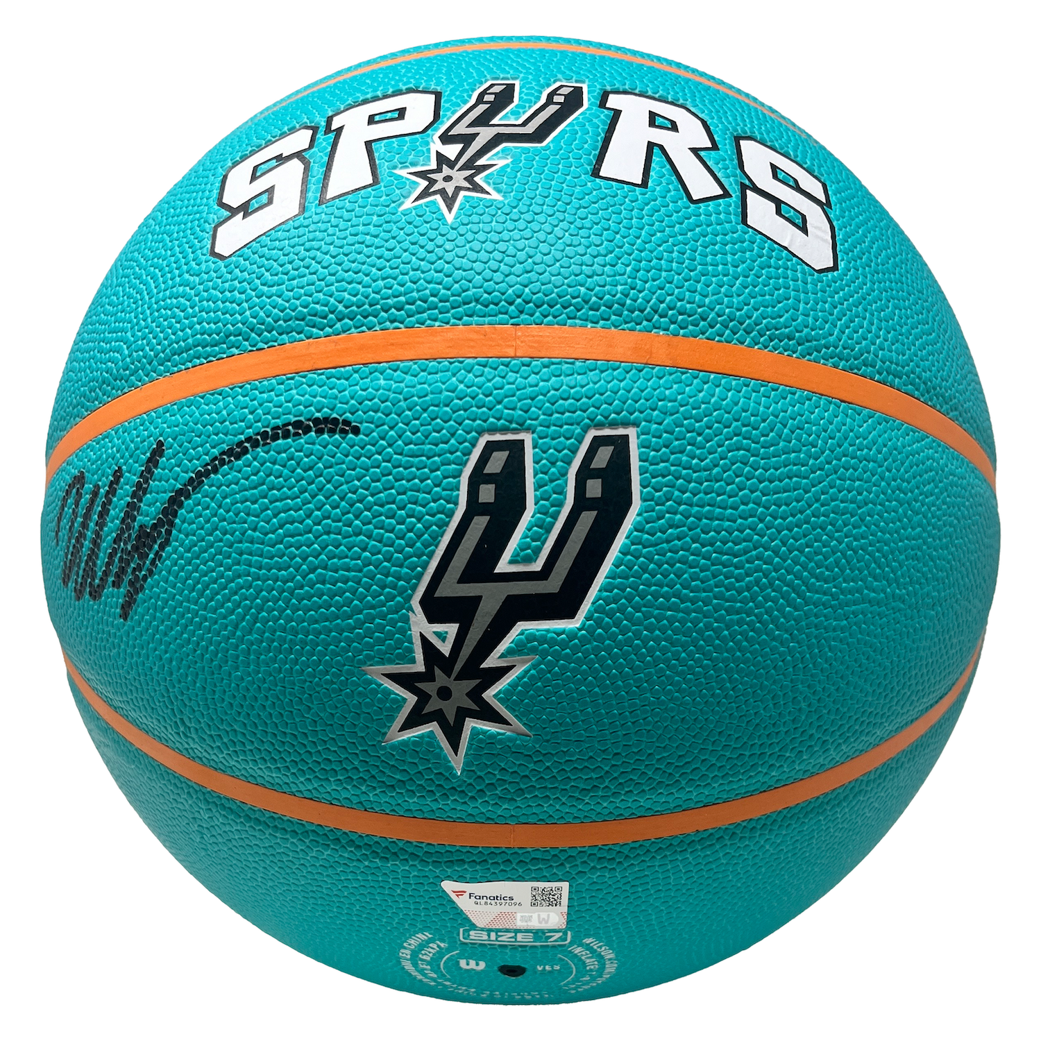 Victor Wembanyama Autographed San Antonio Spurs Turquoise City Edition Basketball Fanatics