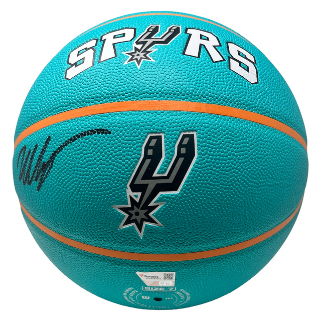 Victor Wembanyama Autographed San Antonio Spurs Turquoise City Edition Basketball Fanatics