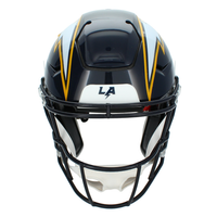 Omarion Hampton Autographed & Inscribed "BOLT UP!" Los Angeles Chargers Navy 2025 Alternate Speedflex Authentic Helmet Beckett