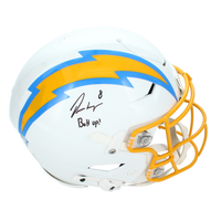 Omarion Hampton Autographed &amp; Inscribed "BOLT UP!" Los Angeles Chargers Speedflex Authentic Helmet Beckett