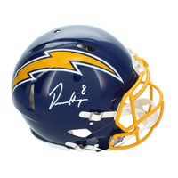 Omarion Hampton Autographed Los Angeles Chargers 1974-87 Throwback Speed Authentic Helmet Beckett