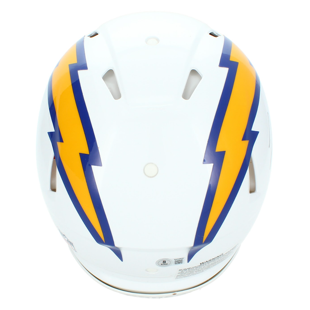 Omarion Hampton Autographed Los Angeles Chargers Color Rush Authentic Speed Helmet Beckett