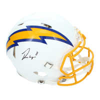 Omarion Hampton Autographed Los Angeles Chargers Color Rush Authentic Speed Helmet Beckett