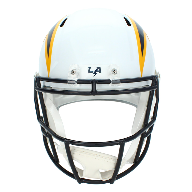 Omarion Hampton Autographed Los Angeles Chargers Navy Color Rush Speed Replica Helmet Beckett