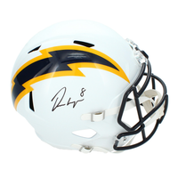 Omarion Hampton Autographed Los Angeles Chargers Navy Color Rush Speed Replica Helmet Beckett