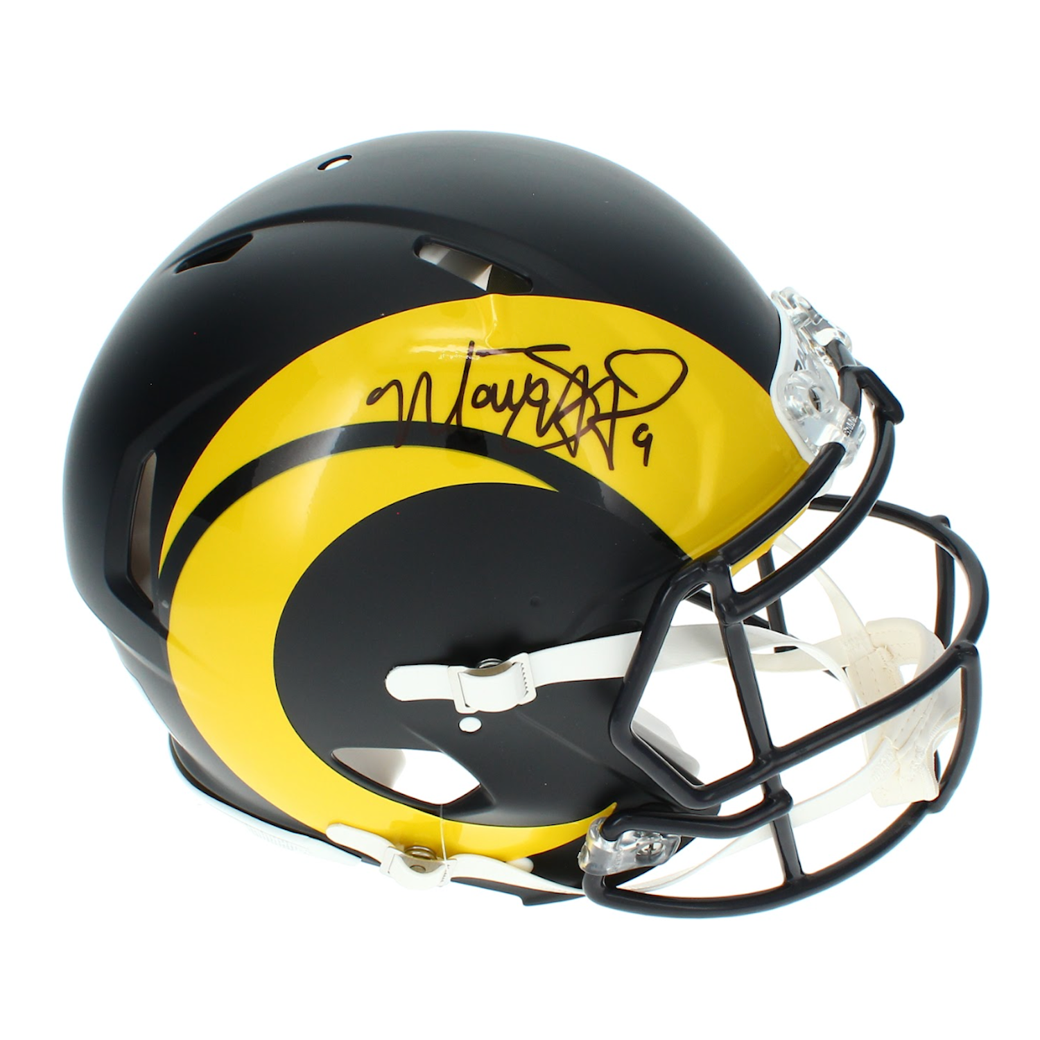 Matthew Stafford Autographed Los Angeles Rams 'Rivalries' Authentic Speed Helmet Beckett