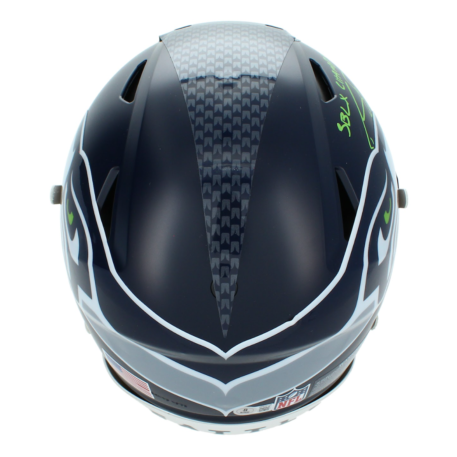 Sam Darnold Autographed & Inscribed "SB LX Champs!" Seattle Seahawks Speedflex Authentic Helmet Beckett