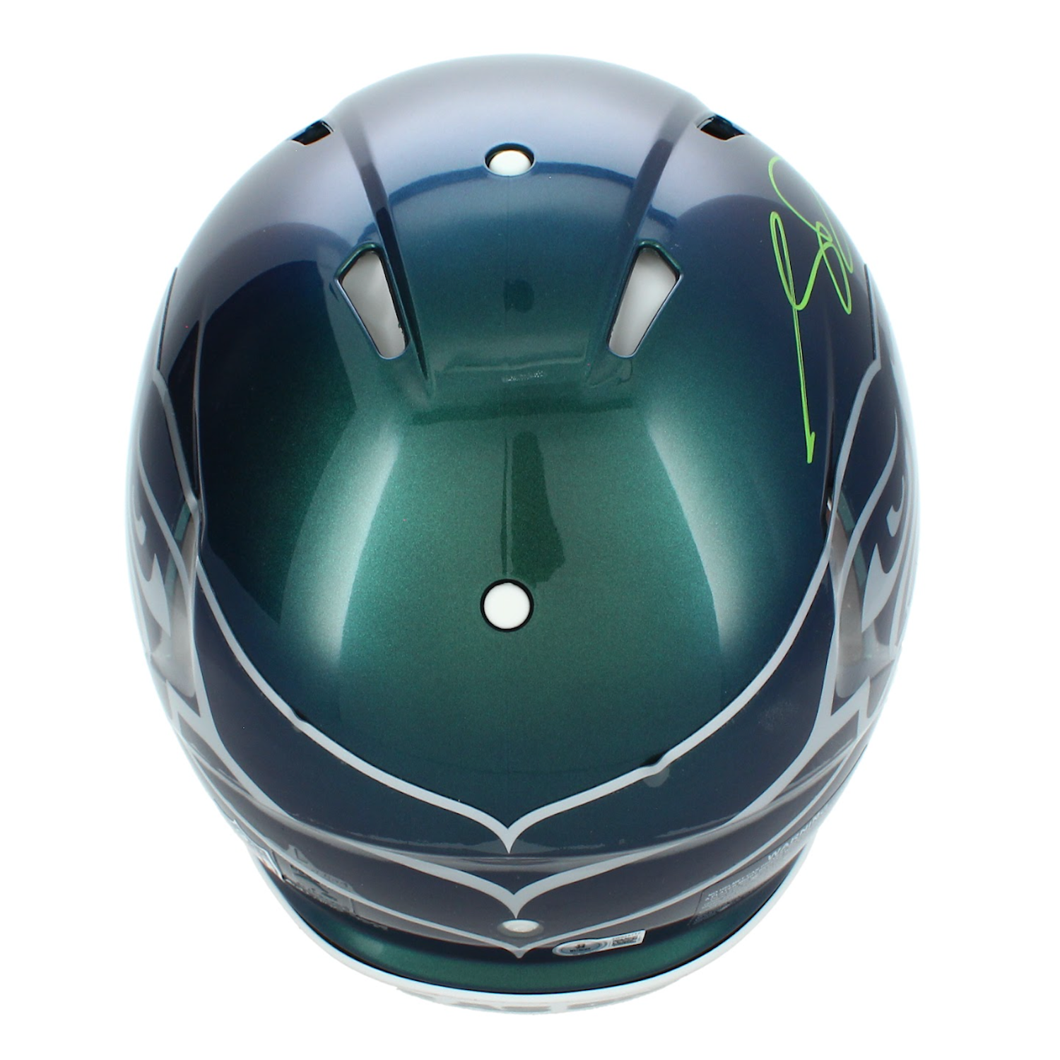 Sam Darnold Autographed Seattle Seahawks Green Chrome Rivalries Speed Authentic Helmet Beckett