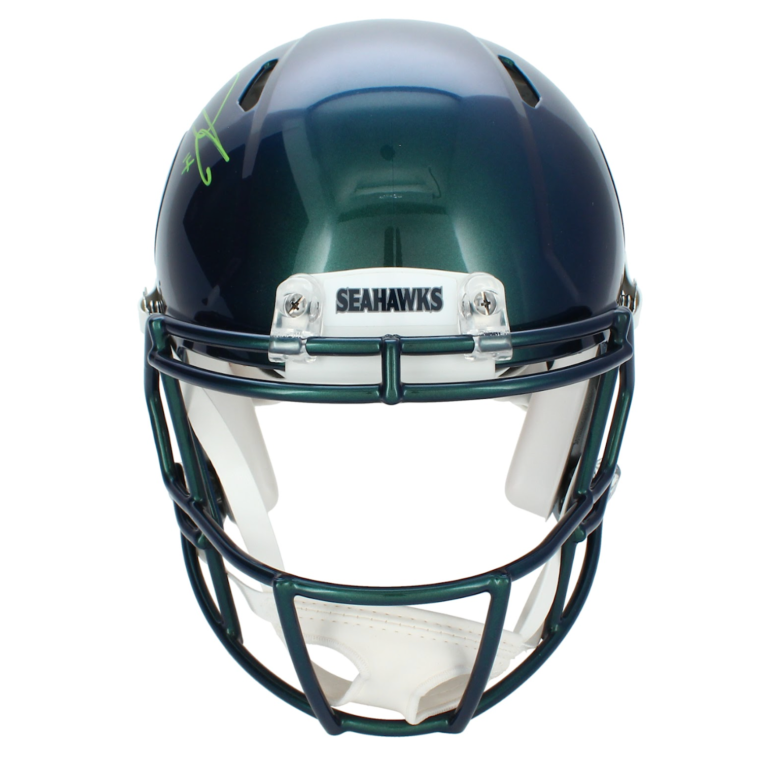 Sam Darnold Autographed Seattle Seahawks Green Chrome Rivalries Speed Authentic Helmet Beckett