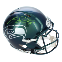 Sam Darnold Autographed Seattle Seahawks Green Chrome Rivalries Speed Authentic Helmet Beckett