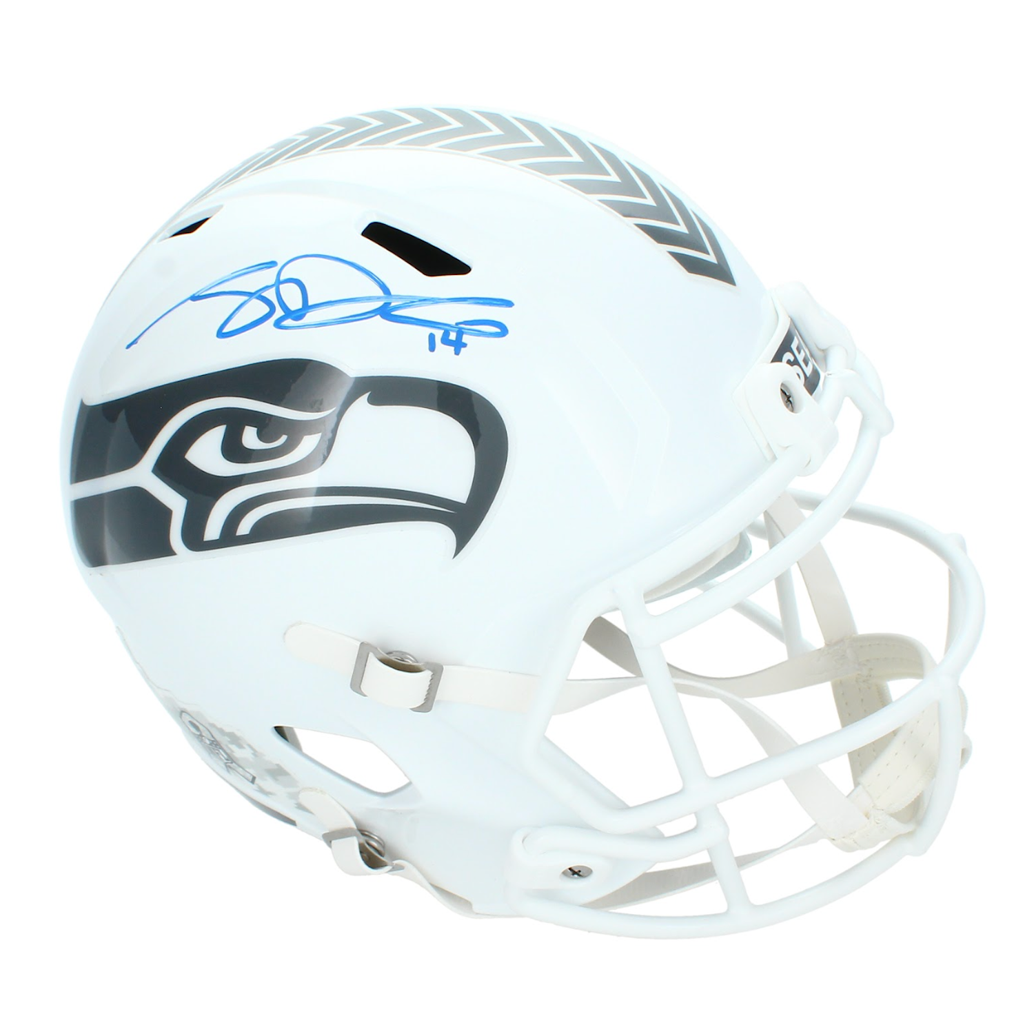 Sam Darnold Autographed Seattle Seahawks 2024 Salute To Service Full Size Replica Speed Helmet Beckett