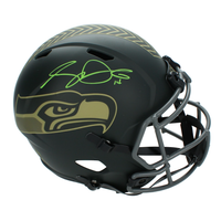 Sam Darnold Autographed Seattle Seahawks 2025 Salute to Service Full Size Replica Speed Helmet Beckett