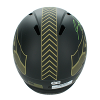 Sam Darnold Autographed Seattle Seahawks 2025 Salute to Service Full Size Replica Speed Helmet Beckett