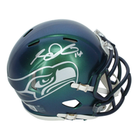 Sam Darnold Autographed Seattle Seahawks Green Chrome Rivalries Mini Speed Helmet Beckett