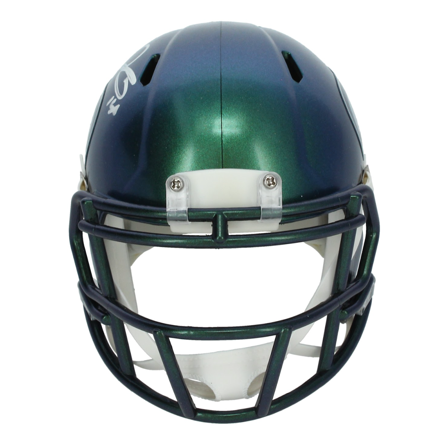 Sam Darnold Autographed Seattle Seahawks Green Chrome Rivalries Mini Speed Helmet Beckett