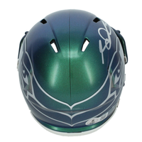 Sam Darnold Autographed Seattle Seahawks Green Chrome Rivalries Mini Speed Helmet Beckett