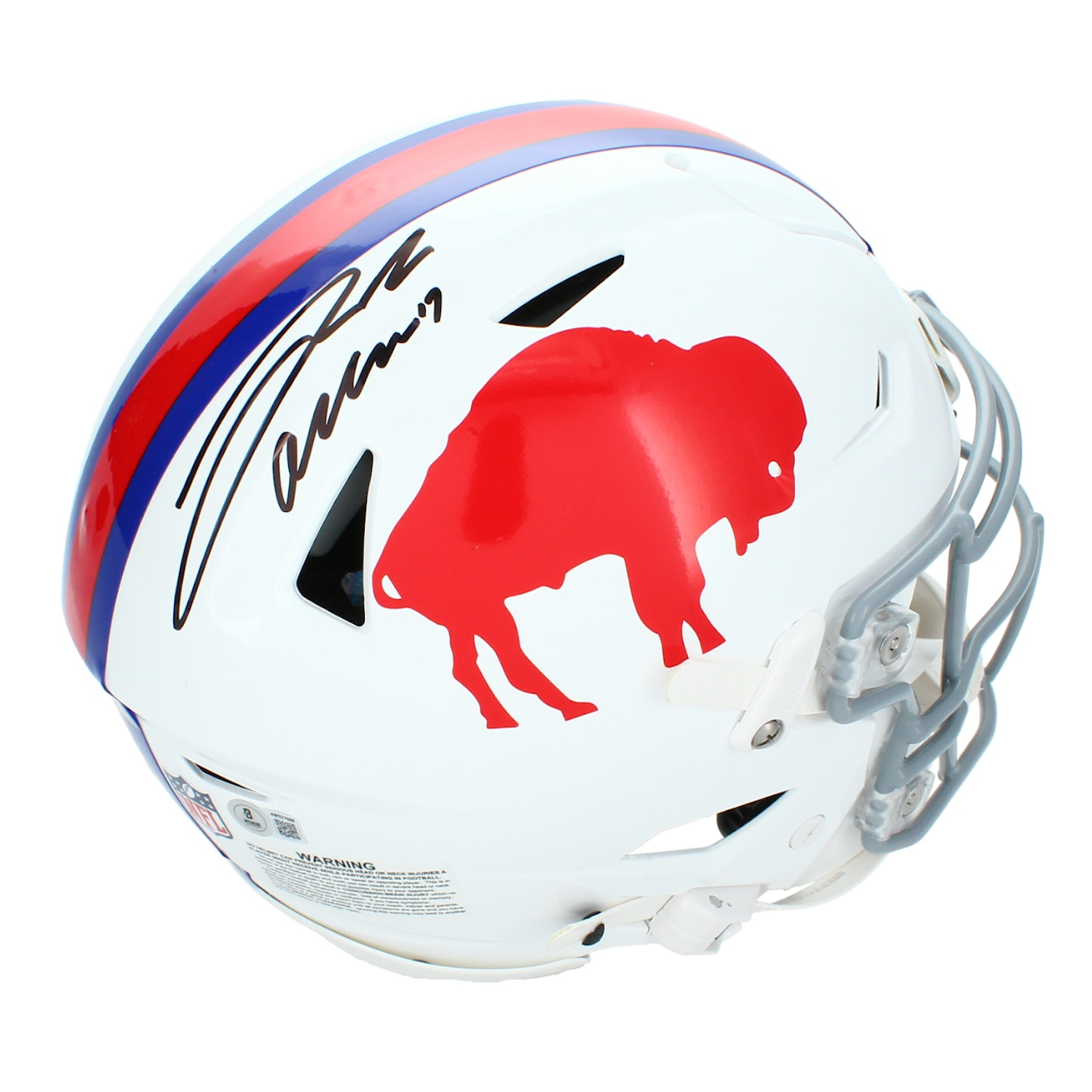 Josh Allen Autographed Buffalo Bills 1965-73 Throwback Speedflex Authentic Helmet Beckett