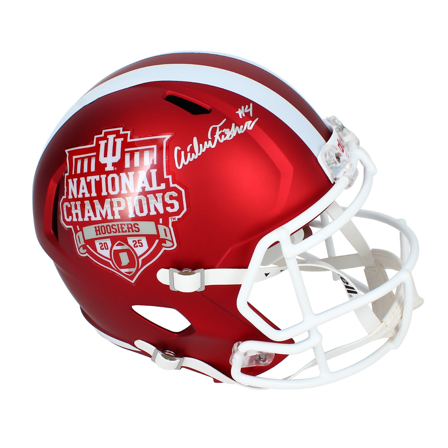Aidan Fisher Autographed Indiana Hoosiers National Champions Logo Full Size Speed Helmet Beckett