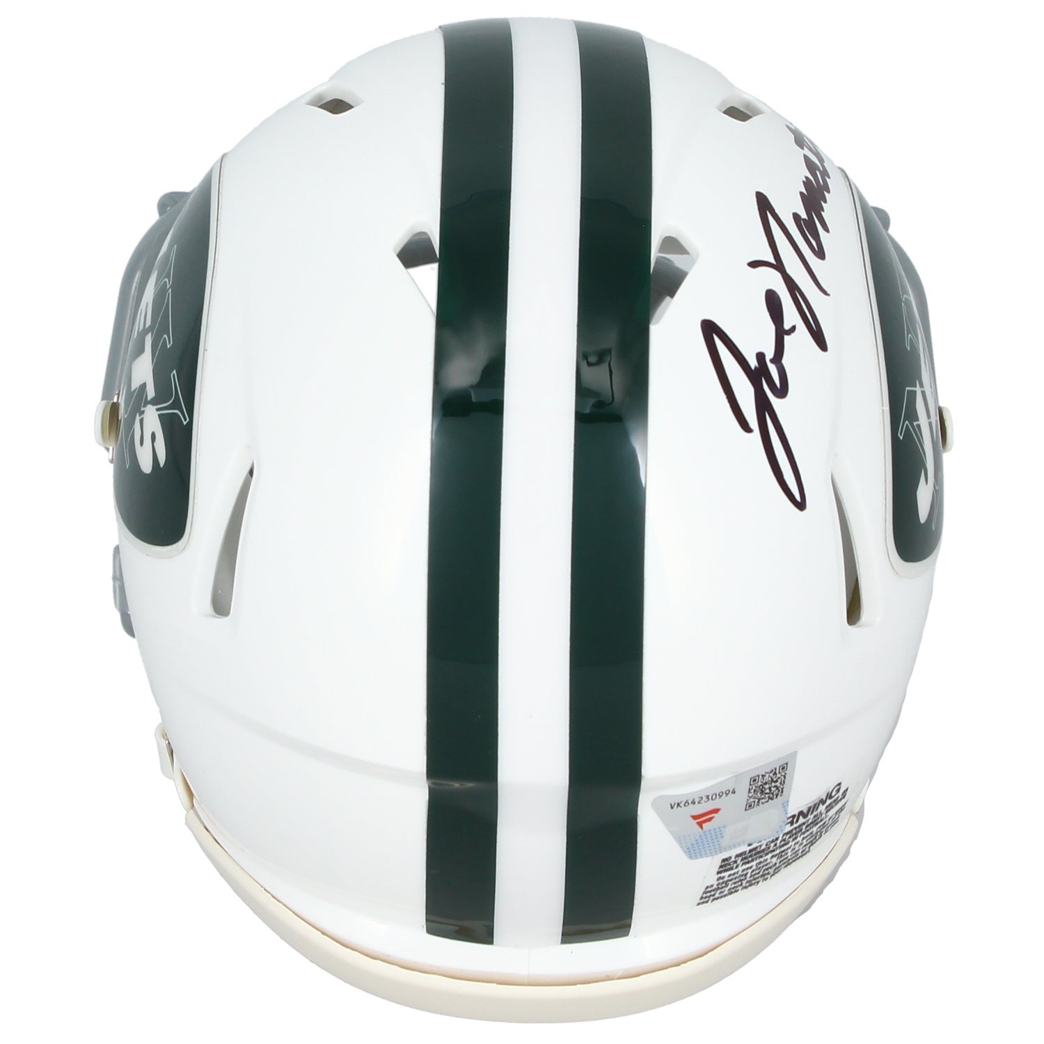 Joe Namath Autographed New York Jets 1965-77 Throwback Mini Helmet Fanatics