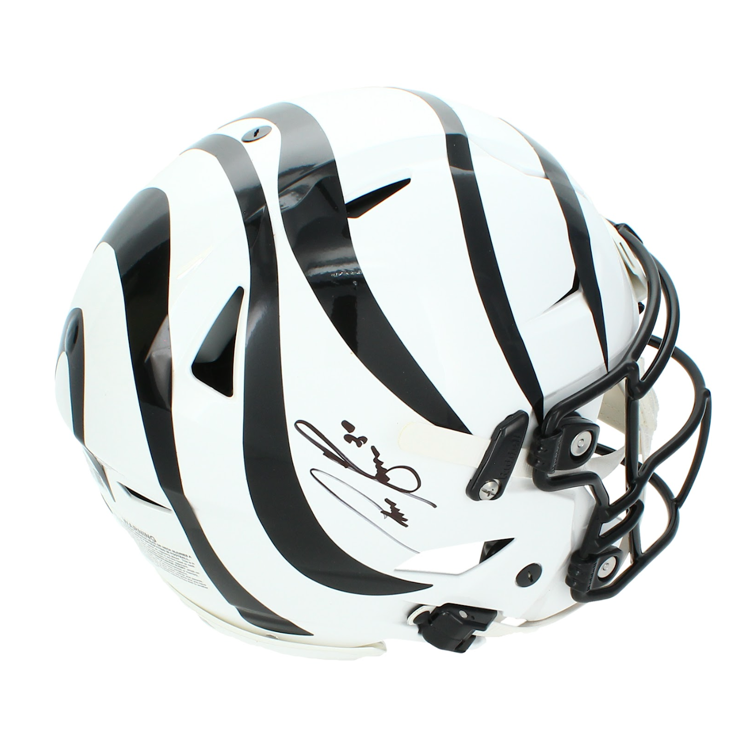 Chase Brown Autographed Cincinnati Bengals 2022 White Alternate Speedflex Authentic Helmet Beckett