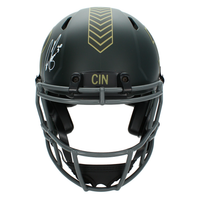 Chase Brown Autographed Cincinnati Bengals 2025 Salute to Service Speed Authentic Helmet Beckett