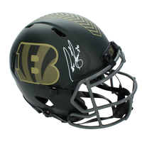 Chase Brown Autographed Cincinnati Bengals 2025 Salute to Service Speed Authentic Helmet Beckett