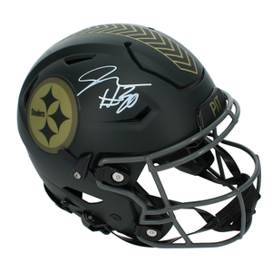 Jaylen Warren Autographed Pittsburgh Steelers 2025 Salute to Service SpeedFlex Authentic Helmet Beckett
