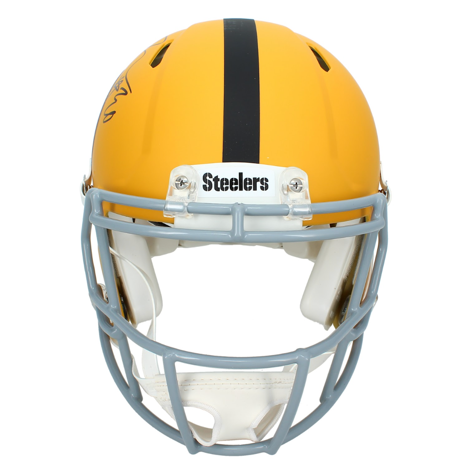 Jaylen Warren Autographed Pittsburgh Steelers Yellow 2025 Alternate Speed Authentic Helmet Beckett