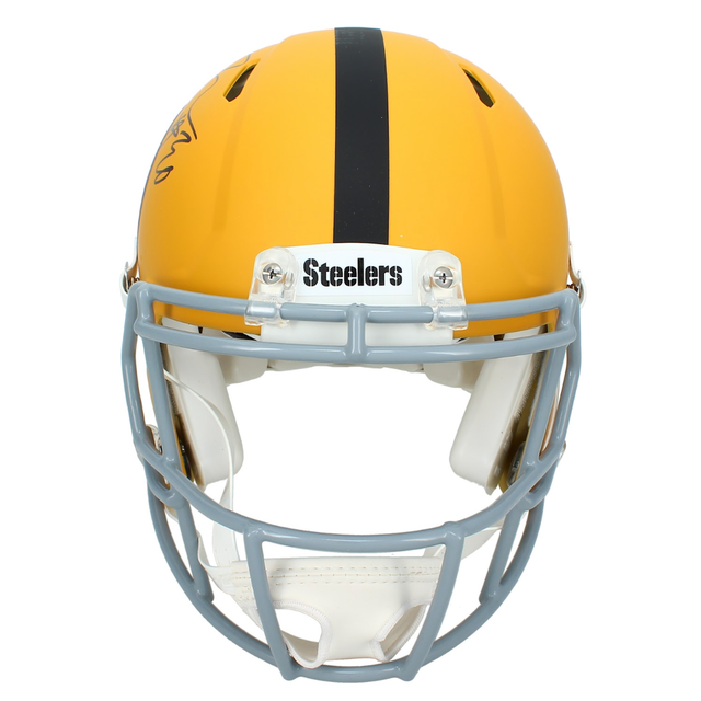Jaylen Warren Autographed Pittsburgh Steelers Yellow 2025 Alternate Speed Authentic Helmet Beckett