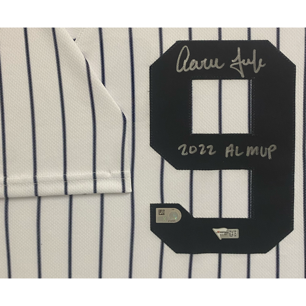 Aaron Judge Autographed "2022 AL MVP" New York Yankees Authentic 34" x 44" Framed Jersey Fanatics